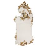 FRENCH ROCOCO REVIVAL CARTUCHE-SHAPED MIRRIOR, EARLY 20TH CENTURY