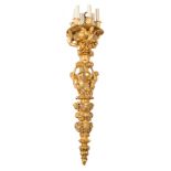 A FRENCH ORMOLU TORCH SUSPENSION, LATE 19TH CENTURY