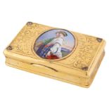 A GOLD AND ENAMEL SNUFF BOX, LIKELY SWISS, 19TH CENTURY