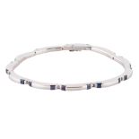 18KT WHITE GOLD TIFFANY & CO. SAPPHIRE BRACELET