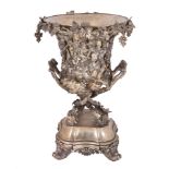 A SILVER VICTORIAN WINE COOLER, JOHN SAMUEL HUNT FOR HUNT & ROSKELL, LATE STORR & MORTIMER, LONDON,