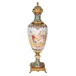 A MONUMENTAL ORMOLU-MOUNTED SEVRES STYLE VASE, CH. FUCHS, LATE 19TH-EARLY 20TH CENTURY