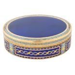 A FRENCH GOLD AND GUILLOCHE ENAMEL SNUFF BOX, 19TH CENTURY