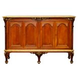 CONTINENTAL CLASSICAL-REVIVAL GILDED AND CARVED STAINED OAK SIDEBOARD, LATE 19TH CENTURY