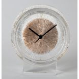 A FRENCH CRYSTAL TABLE CLOCK, DAUM, NANCY, CIRCA 1970S