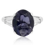 TANZANITE DIAMOND RING SET IN PLATINUM