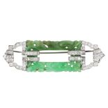 JADEITE AND DIAMOND BROOCH, CIRCA 1930s