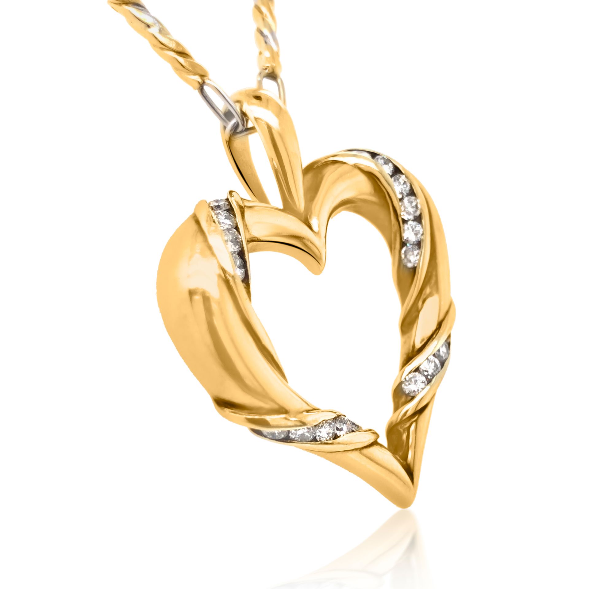14KT GOLD DIAMOND HEART PENDANT NECKLACE - Image 2 of 4