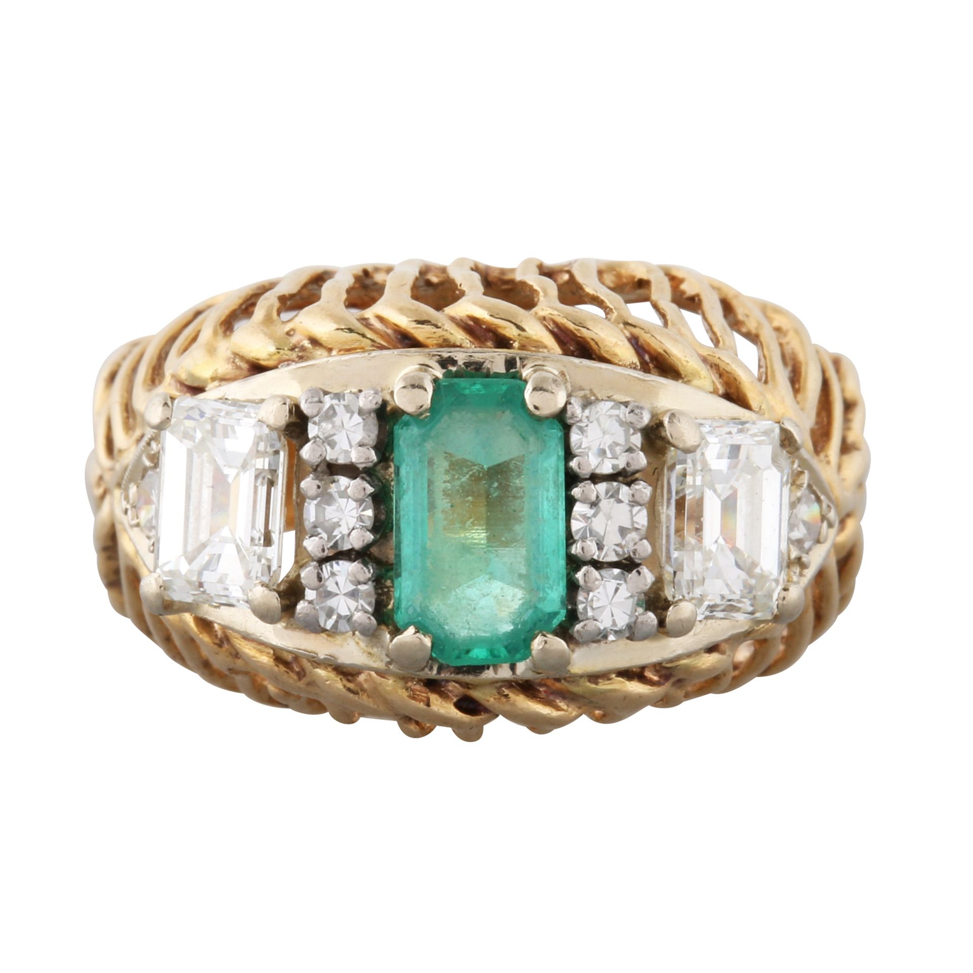 14K GOLD RING WITH EMERALD