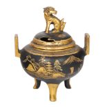 A MINIATURE JAPANESE GILT BRONZE KORO (INCENSE BURNER), MEIJI PERIOD (1868-1912)