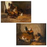 A PAIR OF BARNYARD SCENES BY EUGUENE COTTIN (FRENCH 1840-1902)