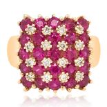 14KT GOLD RUBY AND DIAMOND RING