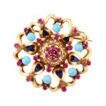 18KT GOLD FLORAL BROOCH