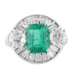 EMERALD AND DIAMOND RING