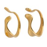 18KT GOLD CLIP ON EARRINGS, ELSA PERETTI FOR TIFFANY AND CO., CIRCA 1970