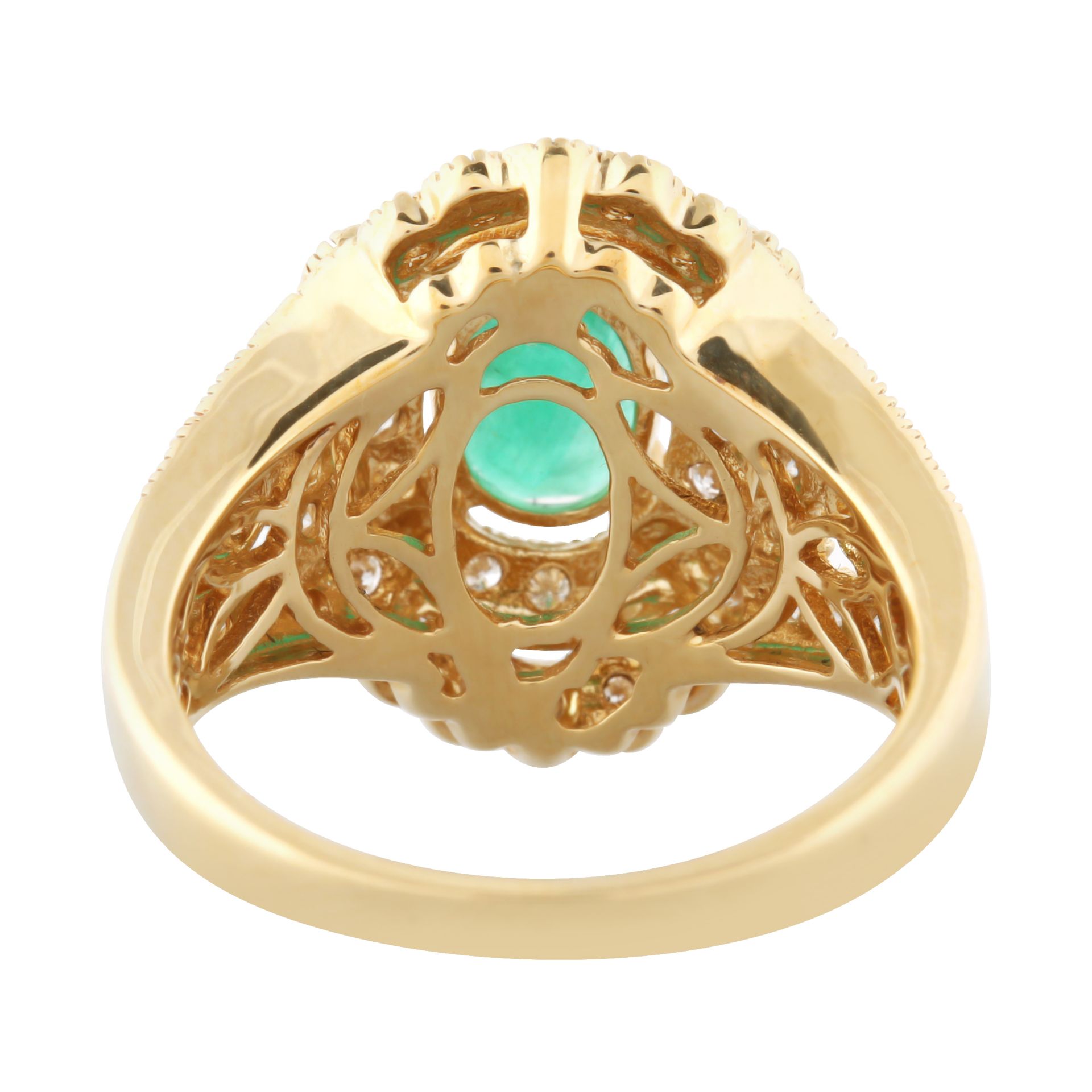 EMERALD AND DIAMOND 14KT GOLD RING - Image 3 of 4