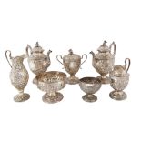 AN AMERICAN SEVEN-PIECE SILVER SERVICE, S. KIRK & SON CO, BALTIMORE