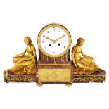 A FRENCH MARBLE AND ORMOLU-MOUNTED MANTEL CLOCK, C.H. PARIS, LATE 19TH CENTURY