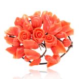 ROSE MOTIF CORAL BROOCH