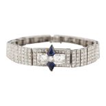 A DIAMOND AND SAPPHIRE BRACELET