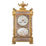 LARGE ORMOLU AND ENAMEL MANTLE CLOCK, MEDAILLE D’ARGENT, PARIS FRANCE, 1855