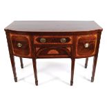 GEORGE III PERIOD MAHOGANY BOW FRONT SIDEBOARD