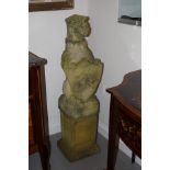 PAIR OF ARMORIAL MOULDED STONE GARGOYLES