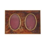 EDWARDIAN MAHOGANY AND INLAID DOUBLE PHOTO FRAME