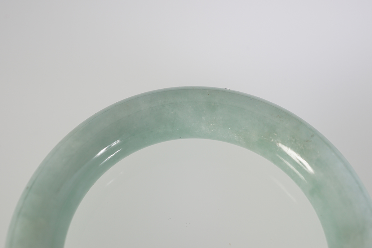 TWO SMALL CELADON JADE BANGLES - Image 3 of 4