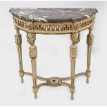 FRENCH PAINTED AND PARCEL GILT CONSOLE TABLE