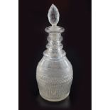 19TH-CENTURY CRYSTAL DECANTER & STOPPER