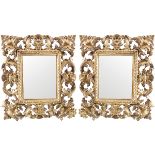 PAIR OF FLORENTINE CARVED GILT FRAMED MIRRORS