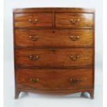 GEORGE III MAHOGANY AND BOWFRONT CHEST