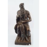 LARGE 19TH-CENTURY BRONZED PLASTER SCULPTURE