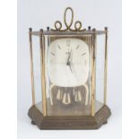 KOMA BRASS AND GLAZED CASED MANTLE CLOCK