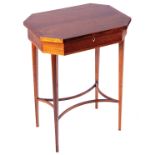 REGENCY ROSEWOOD, AND INLAID WORK TABLE