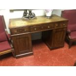 19TH-CENTURY MAHOGANY PEDESTAL WRITING DESK