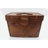 VINTAGE SOLE LEATHER TRAVELLING TRUNK