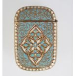 GILDED SILVER AND ENAMELLED VESTA CASE