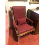 PAIR OF AESTHETIC REVIVAL WALNUT AND UPHOLSTERED CHAIRS