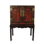 19TH-CENTURY LACQUERED CABINET ON STAND