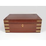 GEORGIAN MAHOGANY AND BRASS BOUND WRITING SLOPE