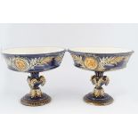 PAIR OF 19TH-CENTURY CHOISY LE ROI MAJOLICA TAZZAS