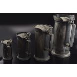 SET OF 8 GRADUATED PEWTER TANKARDS