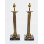 PAIR OF 19TH-CENTURY BRASS TABLE LAMPS
