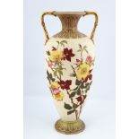 VICTORIAN PAINTED AND PARCEL GILT VASE