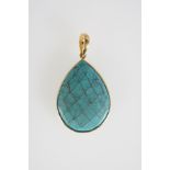 GILDED SILVER AND TURQUOISE PENDANT