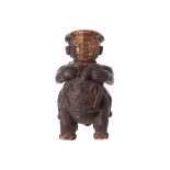 EARLY AFRICAN CARVED WOOD CEREMONIAL FIGURE