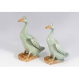 PAIR OF CHINESE CELADON PORCELAIN DUCKS