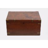 GEORGE III PERIOD MAHOGANY AND BRASS BOUND TRUNK